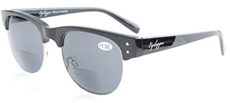 Eyekepper Retro Ovale runde Halbe Bifokale Sonnenbrillen Schwarz +2.0