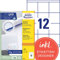 AVERY Zweckform 3661 Adressaufkleber (1.200 Klebeetiketten, 70x67,7mm auf A4, Papier matt, bedruckbare Absenderetiketten, selbstklebende Adressetiketten mit ultragrip) 100 Blatt, weiß