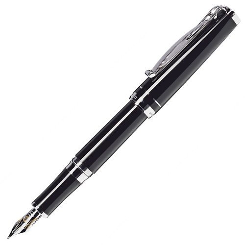 Cleo Skribent Füllhalter Platinum, schwarz, Feder:breit (B)