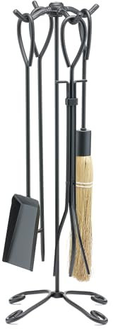 UniFlame, f-1187b, 5 schwarz Schmiedeeisen Fire Set mit Ring Griffe