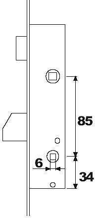 Tesa Assa Abloy 2214200AI Cerradura Monopunto De Palanca Basculante Para Perfiles metálicos Inoxidable Entrada 20 mm 2214