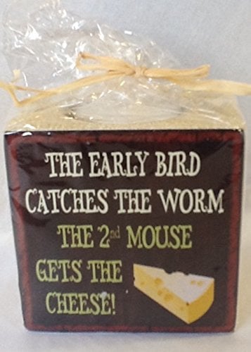 Candle wit, Ceramic Tea Light Candle holder. The early bird catches the worm, The second mouse gets the cheese! 87