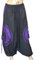 MC Hammer Style Parachute Pants - Handmade Nepalese Hippy Clothing (Large, Black)