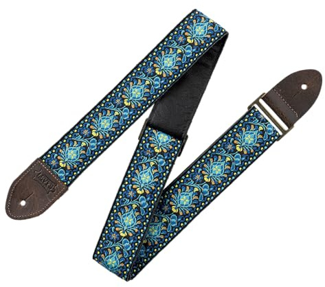 Levy's Leathers 2 Vintage Hootenanny Jacquard Weave Guitar Strap with Garment Leather Backing (M8HTV-04)