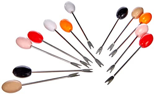 Paderno 41686 – Lot de 12 fourchettes pour escargots, Couleur : chromé
