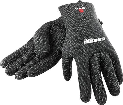 Cressi Neoprenhandschuhe High Stretch, Schwarz/Logo Rot, L