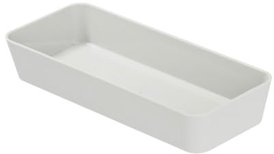 WENKO Bac de Rangement étroit, Gom Blanc - pequeña, Polystyrène, 24 x 4 x 10 cm, Blanc