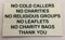 FSSS Ltd NO COLD CALLERS NO CHARITIES NO LEAFLETS ENGRAVED ACRYLIC SIGN 130x75x2mm DIY (WHITE)