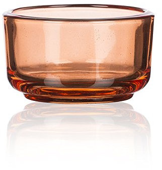 Sandra Rich Basic TEELICHTHALTER 6 Stück. Teelicht Glas H 3 cm / 5 cm. FARBIG: ORANGE -70