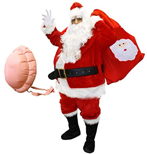 Professional Quality Santa Costume With Accessories Professional Father Christmas Fancy Dress (XXL)