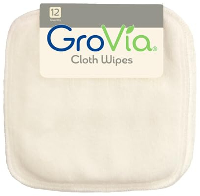 GroVia Reusable Cloth Diapering Wipes | White | 12 Count