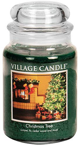 Village Candle Christmas Tree Große Apotheker-Duftkerze im Glas, Wachs, grün, Large