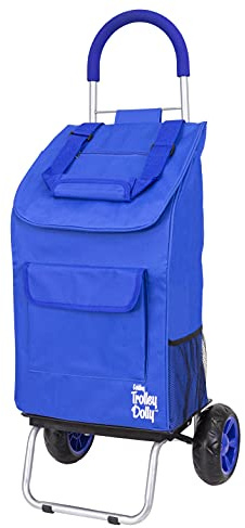 dbest products Faltbarer Einkaufswagen für Einkäufe mit Rädern und Abnehmbarer Tasche und rollbarem persönlichem Handtruck, Polyester, Blau, Standard