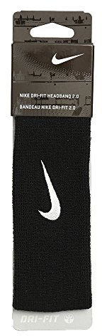 Nike Stirnband Dri-Fit Headband 2.0, Black/White, One Size, N.NN.D6.001.OS