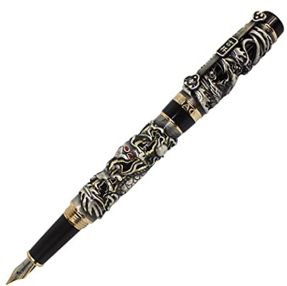 Zoohot Fountain Pen Jinhao Chinese Dragon Heavy Gift pen,Bronze by zoohot