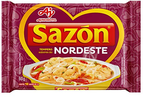 Mezcla de especias AJINOMOTO para carne, pollo y pescado, paquete de 60g con 12 sobres - Tempero SAZÓN Sabor do Nordeste 60g