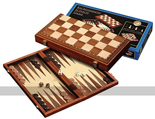 Philos 2524 - Schach-Backgammon-Dame-Set, magnetisch, Feld 43 mm, Königshöhe 75 mm