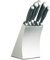 MasterClass Trojan Edelstahl Messer Set und Messerblock, 5 professionelle Küchenmesser plus Messerblock, Silber