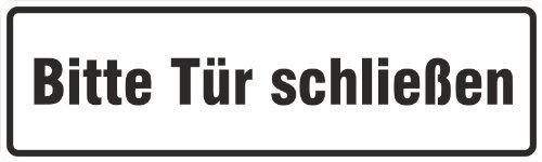Aufkleber/Warnaufkleber Bitte Tür schließen 20 x 6 cm