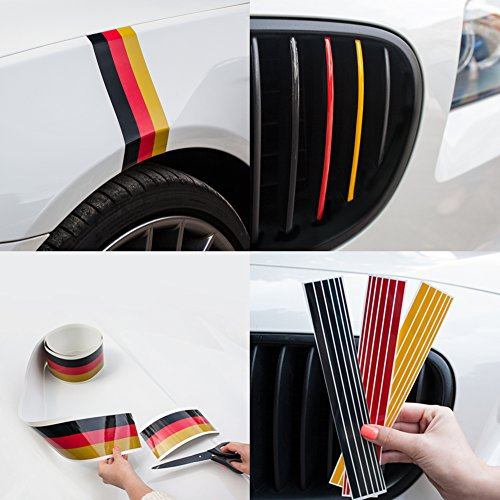 Motoking Aufkleber Fanpaket Deutschland - Nierenaufkleber & Zierstreifen im Set für B M W