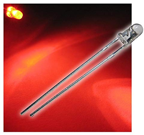 world-trading-net - 100 LEDs 3mm wasserklar rot Typ WTN-3-500r, Leuchtdiode, bedrahtet, Diode Leuchtend, als Bauteil