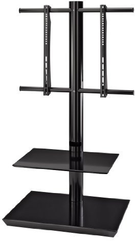 Hama TV-Bodenständer (160 cm (63 Zoll), 2-Ablagen) für Flachbildschirme bis 140 cm (55 Zoll) schwarz