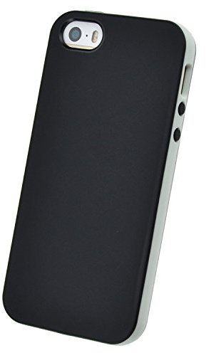doupi SolidFit PureColor Schutzhülle für iPhone 5 5S SE, Solid Matt TPU Schutz Hülle Silikon Schale Bumper Case Schutzhülle Cover, schwarz