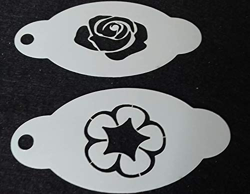 2 x English rose face painting stencils Euros 2016 football reusable many times rugby sport cricket