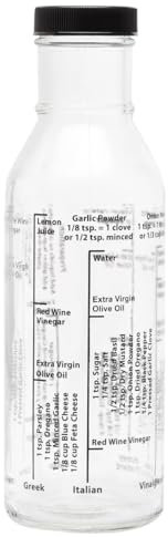 Kolder 13215 Salad Dressing Mixer Bottle with 8 Classic Light Recipes, Glass