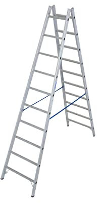 KRAUSE leb937 doppelte Leiter mit 2 x 10 Trittstufe Treppe, 2.7 m Höhe Leiter, 4.1 m Höhe