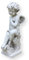 Dekoskulptur Skulptur Gartenskulptur Betonfigur Engel sitzend auf Sockel H 49 cm