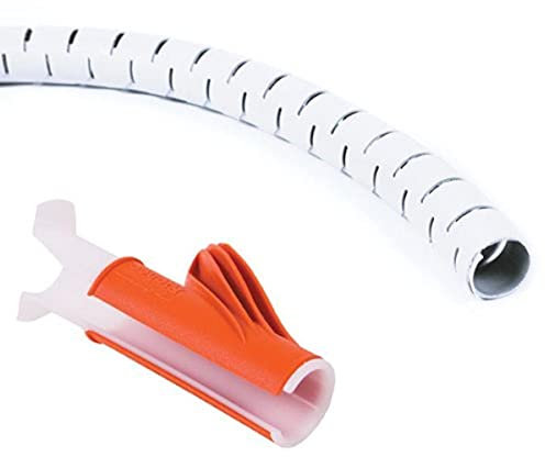 Dataflex 33.781 Kabelschlucker mit Einzughilfe (Durschmesser: 25mm, 3m), Weiß