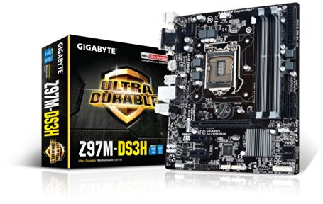 Gigabyte Z97M-DS3H Intel LGA1150 Z97 Micro-ATX Motherboard (4x DDR3, 8x USB3.0, 4x USB2.0, GBE, LAN, HDMI, DVI-I, DSUB)