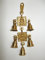 Brass 5 Glocken zum Aufhängen, Hindu, Gott Ganesha und Göttin, Laxmi Ji, Statue, graviert für Glück zu Hause, Tempel