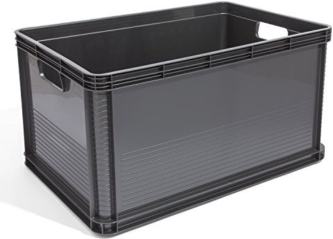 2 x 64 Liter Stapelbox Stapelkästen Euro Box graphit Palettenbox Kiste