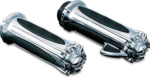 Kuryakyn 1 Paar Premium Lenkergriffe mit Zombie Endkappen und Drosselklappe Boss für Doppelzug Gashebel Steuerung: 1982-2019 Harley-Davidson Motorräder, Chrom, 6295