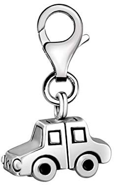 Quiges Charms Anhänger 3D Auto Versilbert Damen Schmuck für Bettelarmband