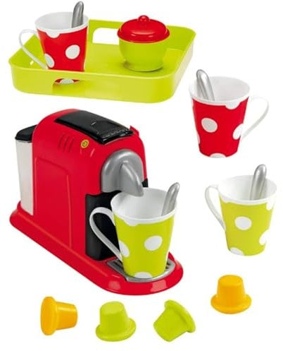 Jouets Ecoiffier – 2614 - Set Expresso : machine à café pour enfants + accessoires – 16 pièces – Dès 18 mois – Fabriqué en France