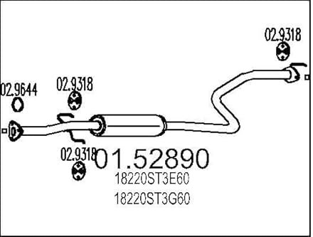 MTS 01.52890 Mittelschalldämpfer Mitteltopf 2000mm 7,2kg