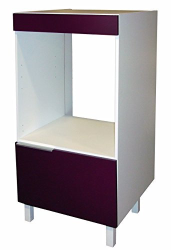 Berlioz Creations CD6FA Meuble Demi-Colonne pour Four Encastrable Aubergine Haute Brillance 60 x 60 x 118 cm