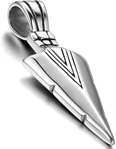 OIDEA Herren Halskette Pfeil Silber: Retro Pfeilspitze Anhänger mit Kette aus Edelstahl Biker Schmuck Geburtstag Geschenk für Männer Vater Sohn Freund