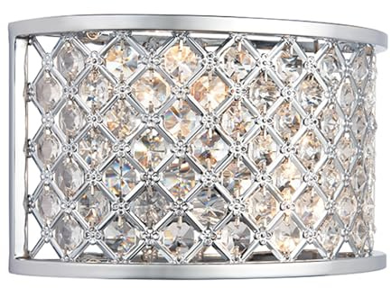 Endon 2 LIGHT WALL BRACKET IN CHROME WITH CRYSTAL BEADS