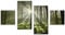 ARTland Wanddeko Glasbilder Wandbild Glas Bild 4 teilig 120x70 cm Querformat Natur Wald Landschaft Sonne Bäume Moos Frühling Landhaus T5SV