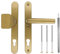 Türgriff/Türdrücker/Türklinke/Drückergarnitur DHS 92mm (Schildbreite 32mm) - Gold F4 - mit Knauf