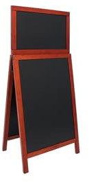 Securit Tableau noir chevalet finition laquée Bord acajou 55 x 120 cm