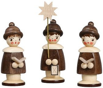 Rudolphs Schatzkiste Miniaturfiguren 3 Kurrendefiguren Natur Höhe 6,2cm NEU Weihnachten Figuren Kirche Holz Seiffen Erzgebirge Holzdekoration Holzkunst Dekoration
