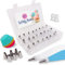 Swirly Bake Cake Decorating 50 Piece Set. Piping Tips, Reusable and Disposable Piping Bags, Couplers, Cupcake Moulds, Storage Case. E-Book Included.