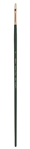 Silver Brush Limited Grand Prix Filbert Oil Paintbrush, Size 0 | Long Handle, Stiff Flagged Hog Bristle, Superb Paint Absorbency, Well-Balanced, Lightly Textured Strokes, Easel Painting