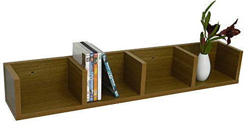 WATSONS VIRGO - 84 CD / 56 DVD/Blu-ray/Video Multimedia Wall Storage Shelf - Oak