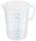thermohauser Messbecher mit geschlossener Griff, 5000 ml, Kunststoff PE, milchig-weiß, blaue Skala in Litern und Millilitern